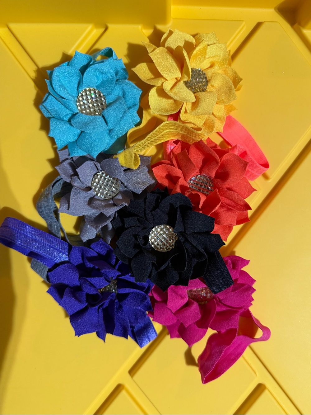 Assorted Flower Elastic Headbands for Kids - Multi Color Pack
